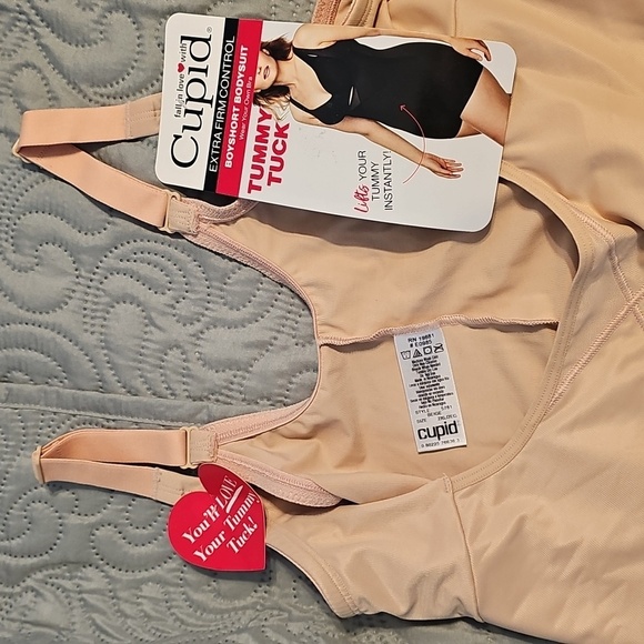 Cupid Extra Firm Control Boyshort Tummy Tuck Bodysuit -Plus Size - Picture 3 of 6